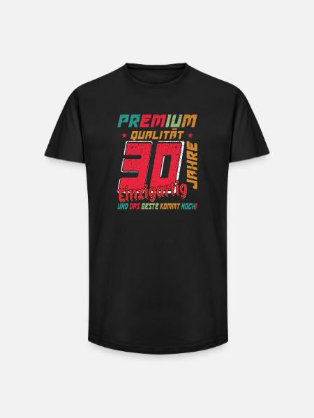 30th Birthday Unique Retro Quality - Long Fit Men's T-Shirt - black