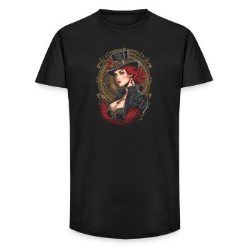Steam Punk Schöne Frauen Steampunk - Long Fit Männer T-Shirt - Schwarz - Vorne - AI Model Male 185 light (185cm)