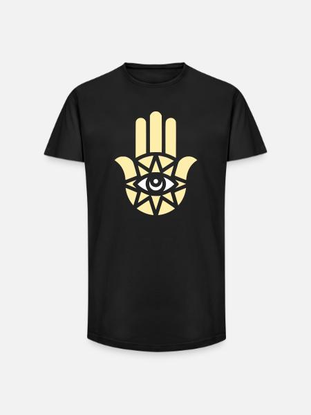 Hamsa Hand Ornament - Long Fit Men's T-Shirt - black