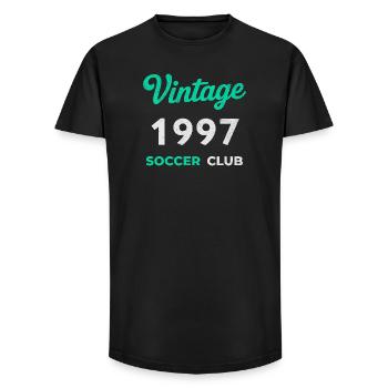 Vintage 1997 – Soccer Club Retro Birth Year - Long Fit Men's T-Shirt - black - Front - AI Model Male 185 light (185cm)