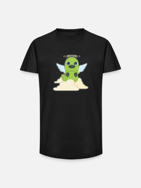 Ailes d’ange chenille - T-shirt coupe longue homme - noir