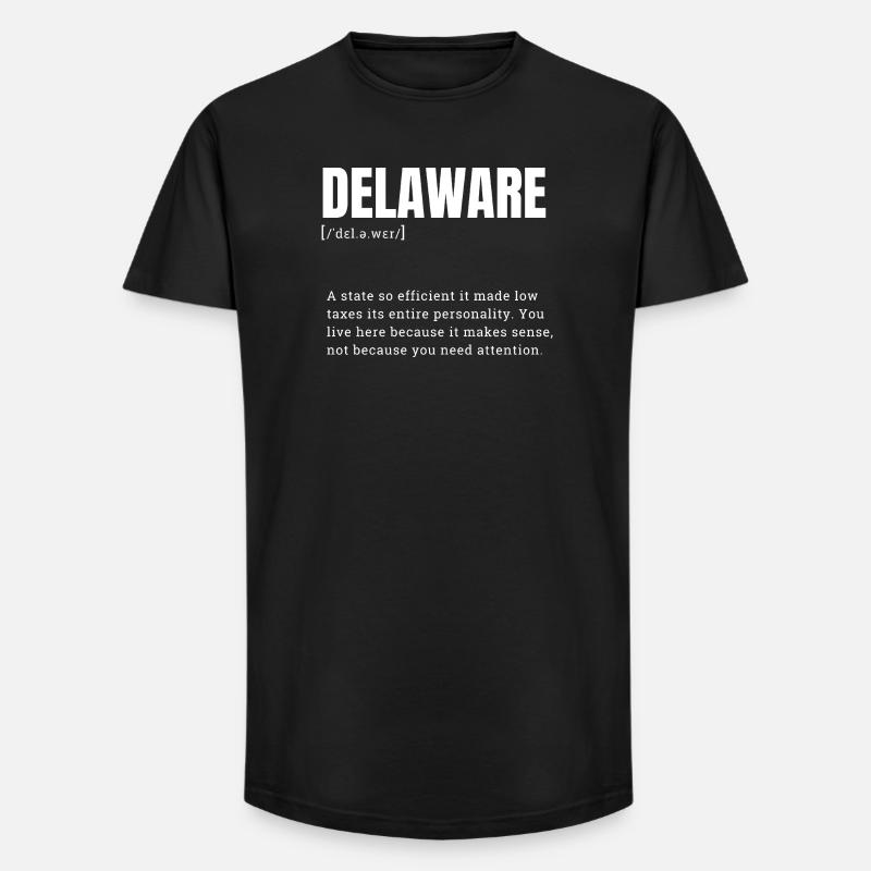 Delaware Neon Typography - Long Fit Men's T-Shirt - black