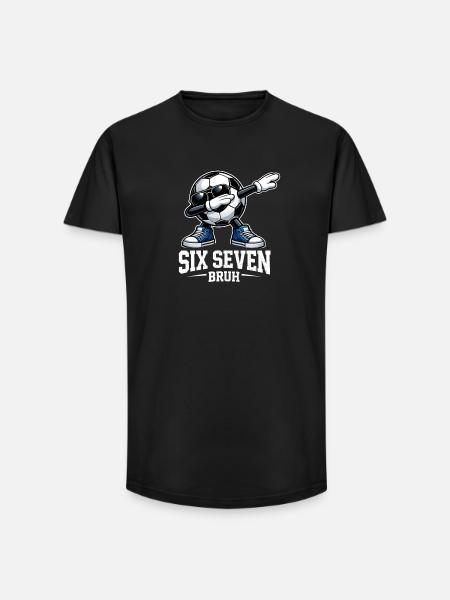Six Seven Bruh Brainrot Meme - T-shirt coupe longue homme - noir