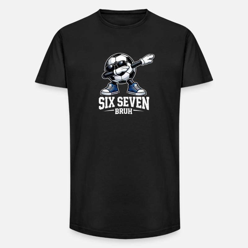 Six Seven Bruh Brainrot Meme - Long Fit Männer T-Shirt - Schwarz