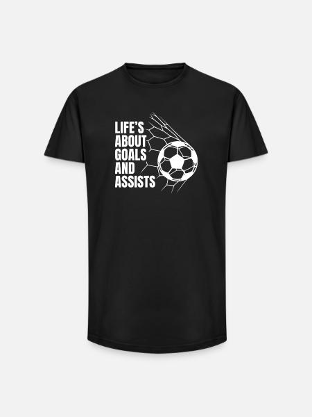 Fußball – Ziele & Assists Design - Long Fit Männer T-Shirt - Schwarz