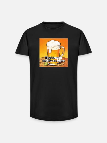 Every job deserves its beer - Long Fit Men's T-Shirt - black