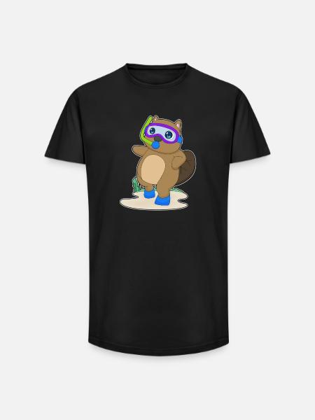 Beaver Diver Snorkel Diving - Long Fit Men's T-Shirt - black