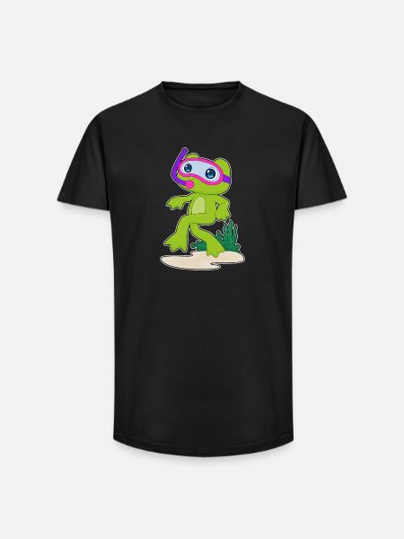 Frog Diver Snorkel Diving - Long Fit Men's T-Shirt - black