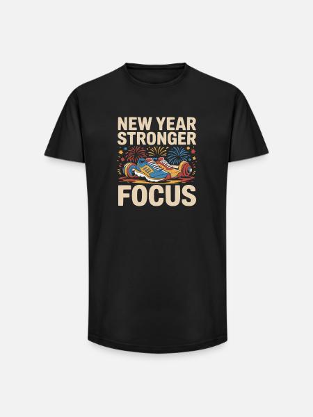 New Years Resolution Motivational Quotes - Long Fit Men's T-Shirt - black