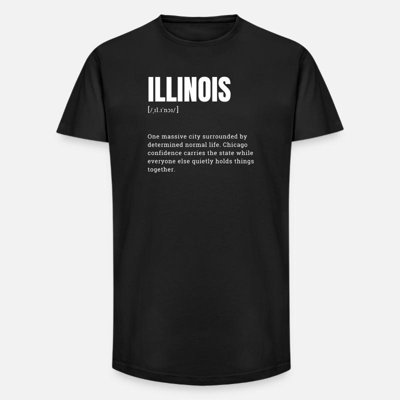 Illinois Stil: Chicago Selbstbewusst - Long Fit Männer T-Shirt - Schwarz