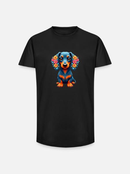 Dackel Dachshund Tekel - Long Fit Men's T-Shirt - black