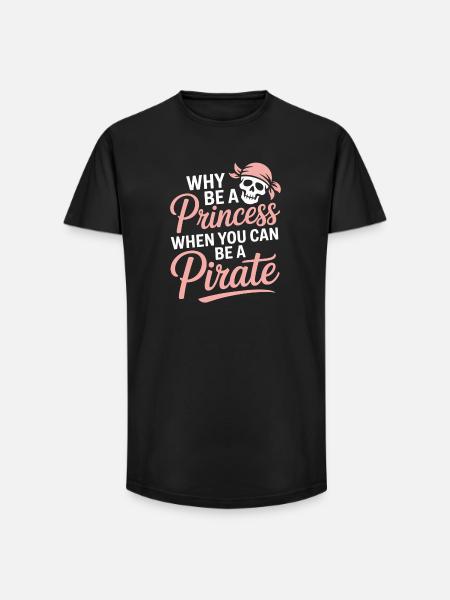 Attitude de la princesse pirate - T-shirt coupe longue homme - noir