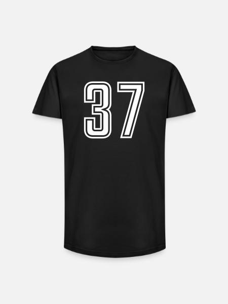 37 - Long Fit Men's T-Shirt - black