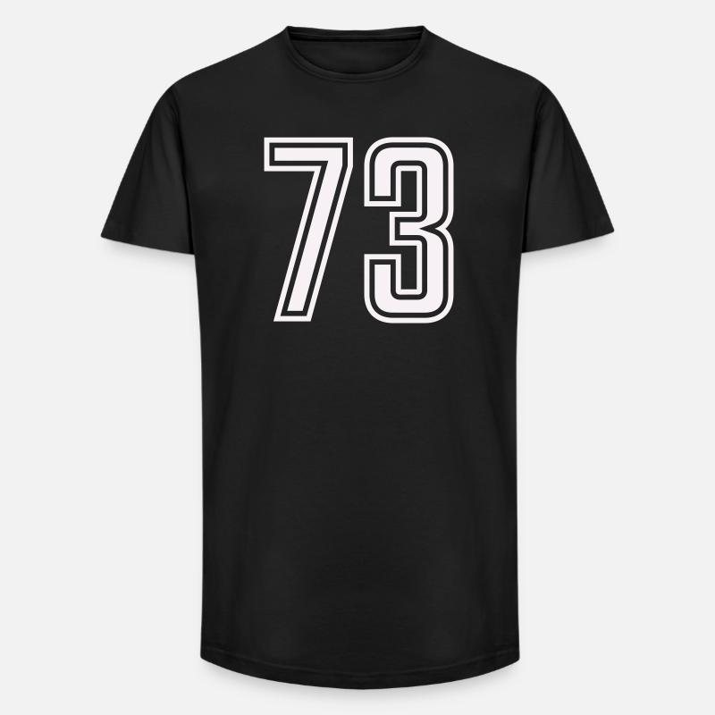 73 - Long Fit Männer T-Shirt - Schwarz