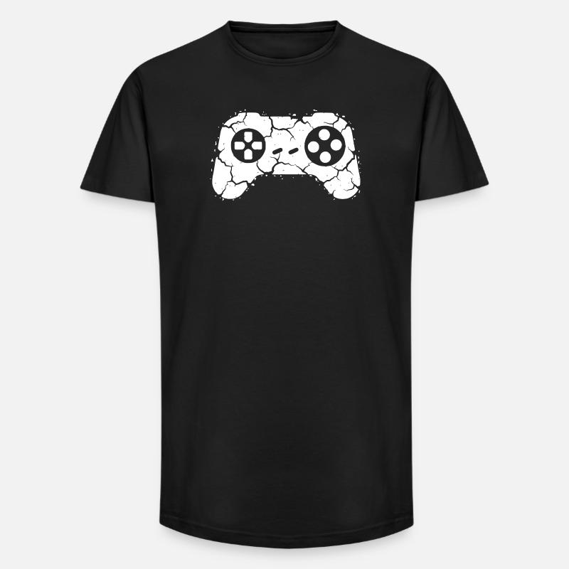 Controller Cracks Rage Quit - Long Fit Men's T-Shirt - black