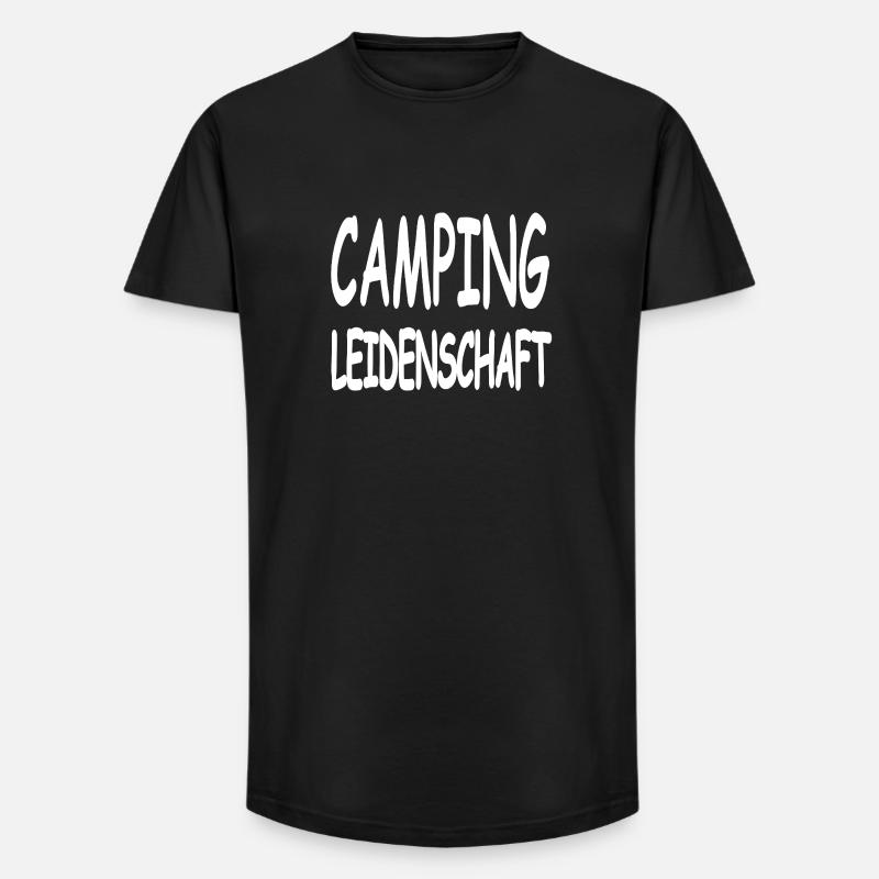 Camping - Long Fit Männer T-Shirt - Schwarz