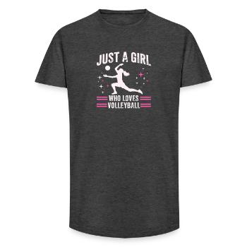 Mädchen liebt Volleyball Zitat - Long Fit Männer T-Shirt - Anthrazit - Vorne - AI Model Male 185 light (185cm)