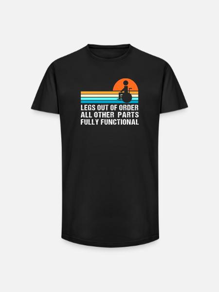 Rollstuhl - Long Fit Männer T-Shirt - Schwarz