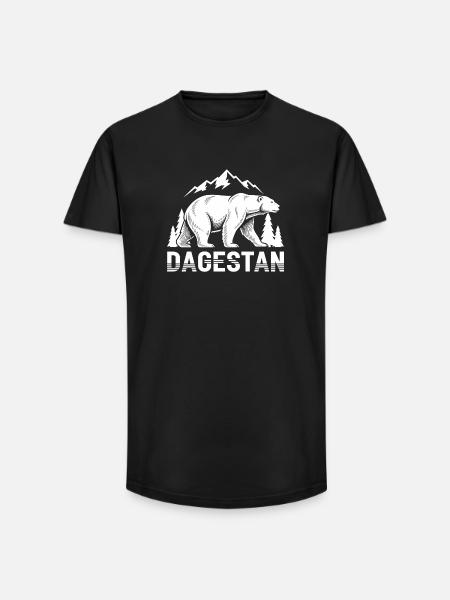Dagestan Bear Mountain Crest - Long Fit Men's T-Shirt - black