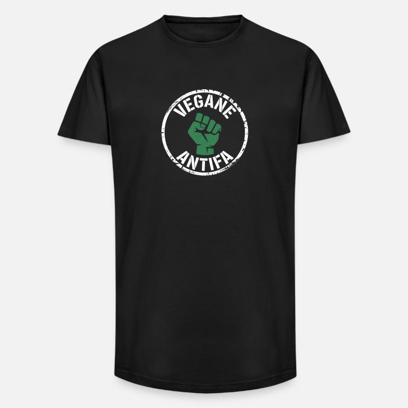 Vegane Antifa - Gegen Rechts - Long Fit Männer T-Shirt - Schwarz