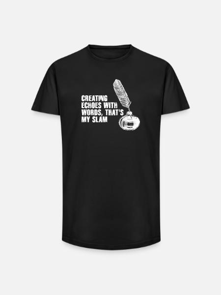 Quill Echoes Slam Poetry - Long Fit Men's T-Shirt - black
