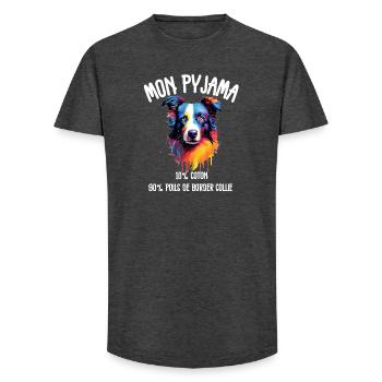 Lustige Hund-Border-Collie-Schlafanzüge - Long Fit Männer T-Shirt - Anthrazit - Vorne - AI Model Male 185 light (185cm)