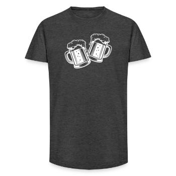 Beer Glass Beer Toast - Long Fit Men's T-Shirt - charcoal grey - Front - AI Model Male 185 light (185cm)