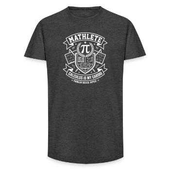 Calcul de Mathlete en cardio - T-shirt coupe longue homme - charbon - Devant - AI Model Male 185 light (185cm)