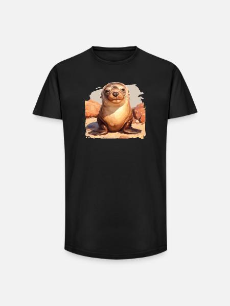Seelöwen Seelöwe - Long Fit Männer T-Shirt - Schwarz