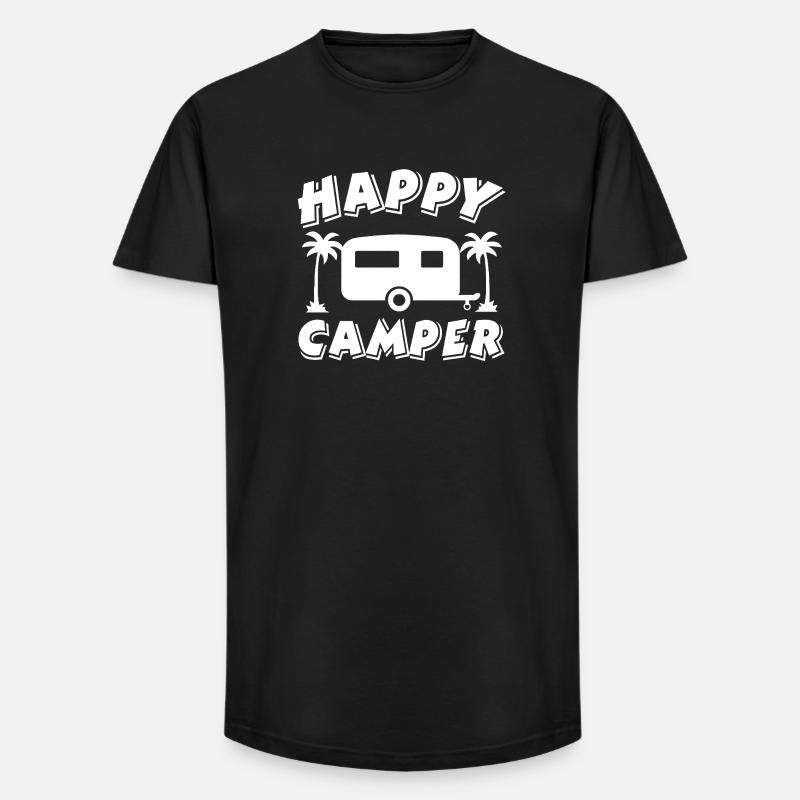 Camping - Long Fit Männer T-Shirt - Schwarz