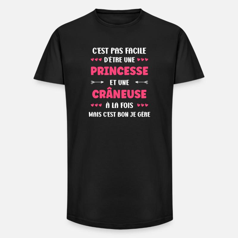 Crane - Long Fit Männer T-Shirt - Schwarz