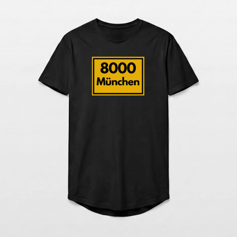 OLD POSTCODE POSTCODE RETRO 8000 MUNICH BAVARIA Long Fit Men's T-Shirt