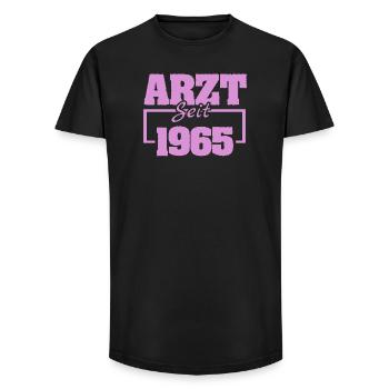 196 - Long Fit Men's T-Shirt - black - Front - AI Model Male 185 light (185cm)