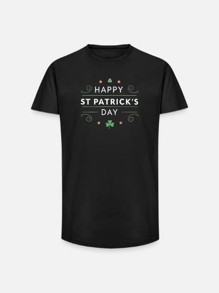 Saint Patrick Joie Vert Tee - T-shirt coupe longue homme - noir
