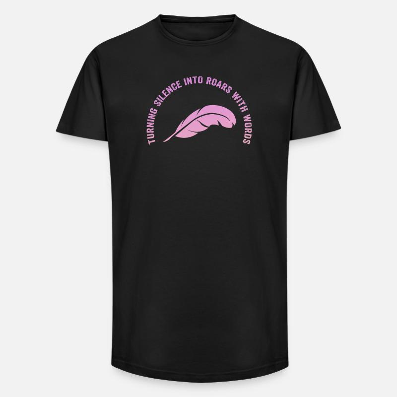 Wortfeder: Stille wird Weg - Long Fit Männer T-Shirt - Schwarz