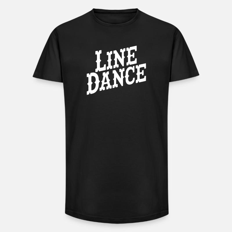 Line Dance Typografie Stil - Long Fit Männer T-Shirt - Schwarz