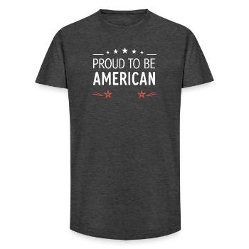 Proud to be American – Retro Stars - Long Fit Men's T-Shirt - charcoal grey - Front - AI Model Male 185 light (185cm)