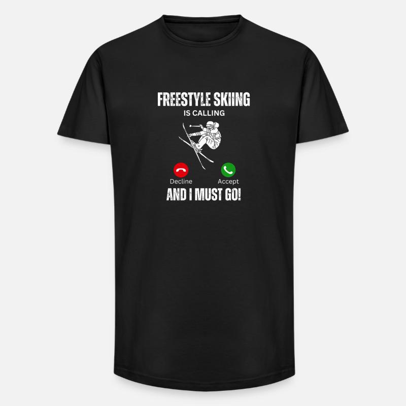 Freestyle-Ski-Berufung - Long Fit Männer T-Shirt - Schwarz
