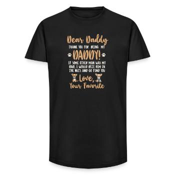 Chihuahua Chihuahueño Dear Daddy - Long Fit Männer T-Shirt - Schwarz - Vorne - AI Model Male 185 light (185cm)