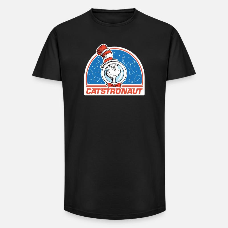 Le Chat Chapeauté Design Catstronaute - T-shirt coupe longue homme - noir