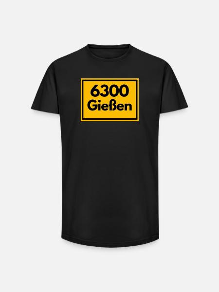 ANCIEN CODE POSTAL RETRO 6300 GIESSEN - T-shirt coupe longue homme - noir