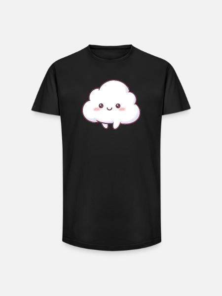 Cuddly Cloud Kawaii Cartoon - Long Fit Men's T-Shirt - black