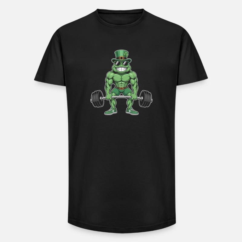 Leprechaun Frog Strength Training - Long Fit Men's T-Shirt - black