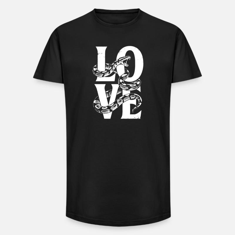 Königspython Schlangen LOVE Terrarium Python - Long Fit Männer T-Shirt - Schwarz
