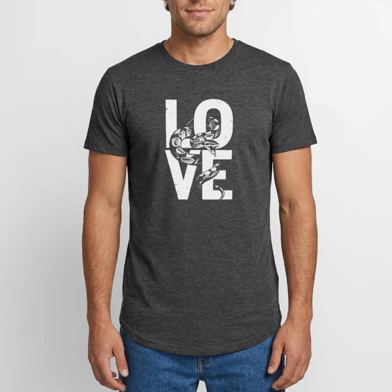 Königspython Schlangen LOVE Terrarium Python Long Fit Männer T-Shirt