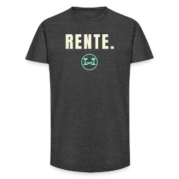 RENTE. Success Edition - Minimalistisches Design - Long Fit Männer T-Shirt - Anthrazit - Vorne - AI Model Male 185 light (185cm)