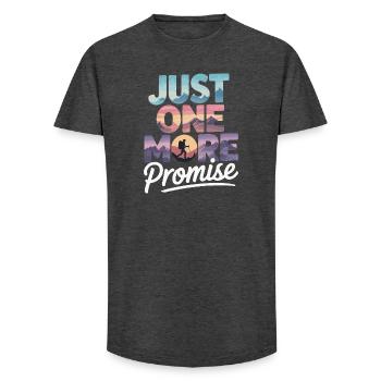 Just One More Promise - Hiking Retro - Long Fit Men's T-Shirt - charcoal grey - Front - AI Model Male 185 light (185cm)