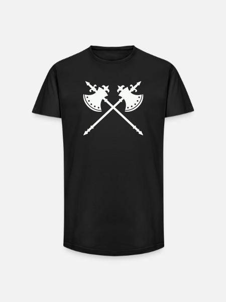 Crossing War Axes - Long Fit Men's T-Shirt - black