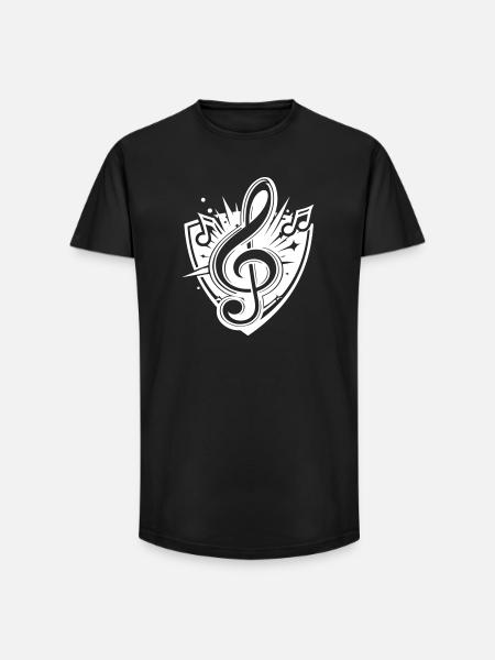 clef music logo - Long Fit Men's T-Shirt - black