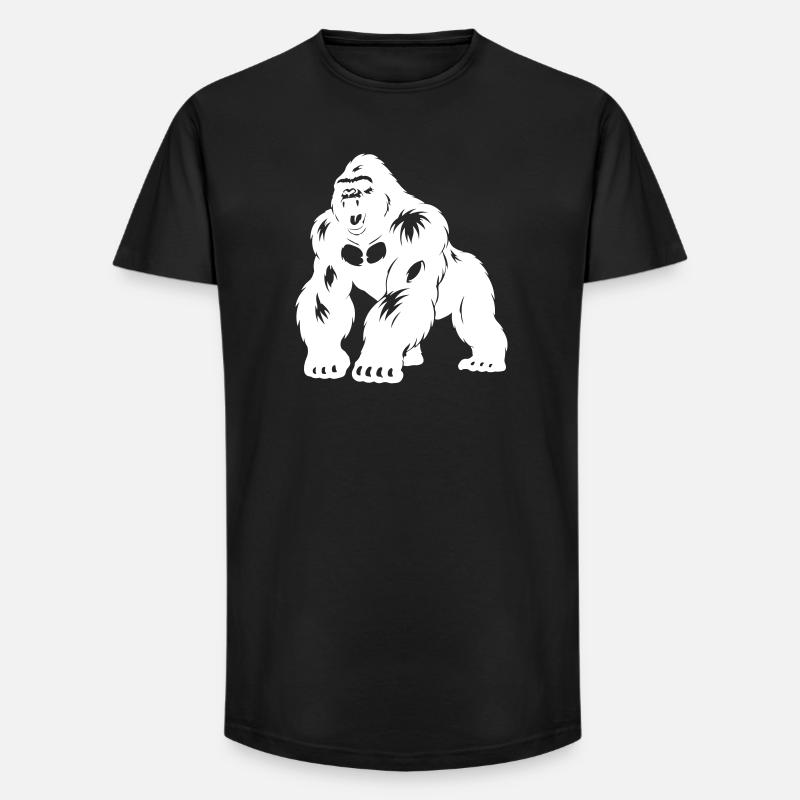 Gorilla Silverback Silhouette - Long Fit Männer T-Shirt - Schwarz
